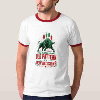 旧パターンか新たな決断か Bull トレーディングマインドセット Tシャツ