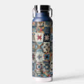 旧パッチワークファッションドキルトデザイン ウォーターボトル (正面)