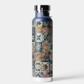 旧パッチワークファッションドキルトデザイン ウォーターボトル (左面)