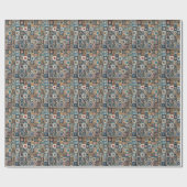 旧パッチワークファッションドキルトデザイン ラッピングペーパー (フラット)