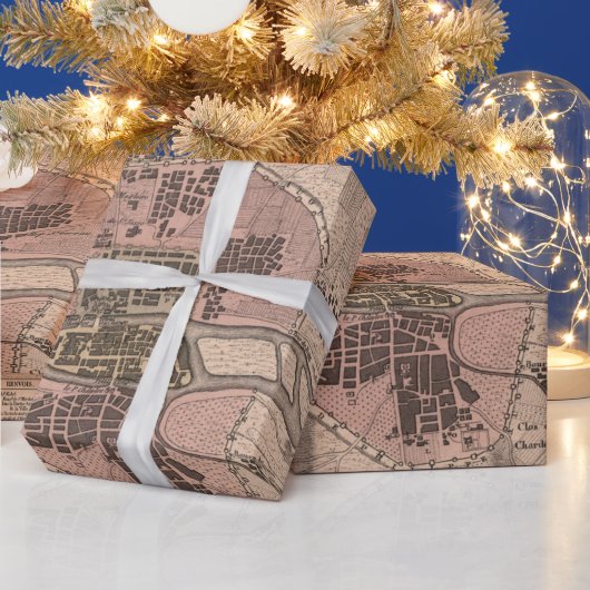 旧パリフランスの地図（1869年）ヴィンテージフランスの首都 ラッピングペーパー (クリスマス)