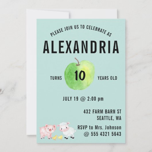 旧パーソナライズされたマクドナルド誕生日 招待状 (裏面)