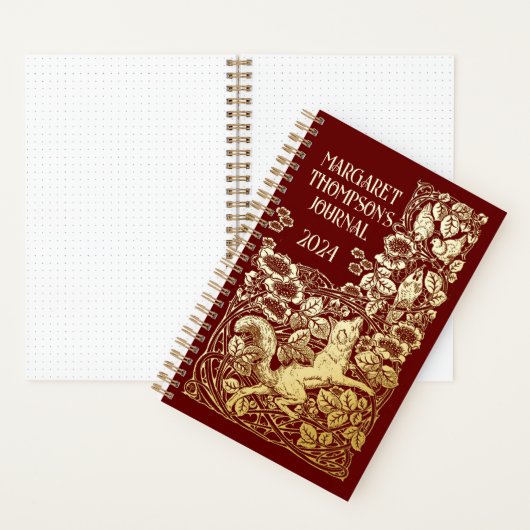 旧パーソナライズされた本レイナードキツネジャ点々のあるーナル ノートブック (内側)