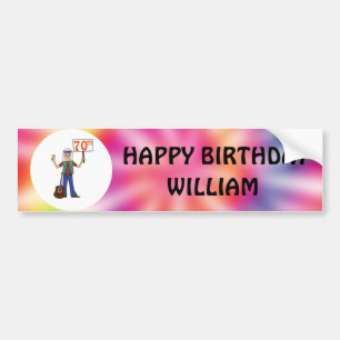旧ヒッピーヒッピー絞り染め第70回誕生日パーティー バンパーステッカー