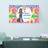 旧ヒッピーヒッピー絞り染め第70回誕生日パーティー  横断幕 (トレードショー)