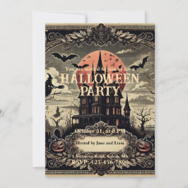 旧ビクトリアンヴィンテージゴシックハローウィンパーティ 招待状
