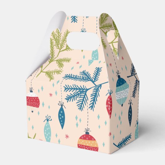 旧ファッションドクリスマスオーナメントぶら下がったズ・オン・ツリー フェイバーボックス (正面サイド)