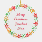 旧ファッションドクリスマスヴィンテージ赤トラック セラミックオーナメント (裏面)