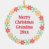 旧ファッションドクリスマスヴィンテージ赤トラック セラミックオーナメント (裏面)