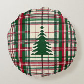 旧ファッションドクリスマスヴィンテージ赤トラック ラウンドクッション (裏面)