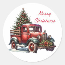 旧ファッションドクリスマスヴィンテージ赤トラック