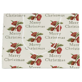 旧ファッションドクリスマス赤と緑 ラージペーパーバッグ