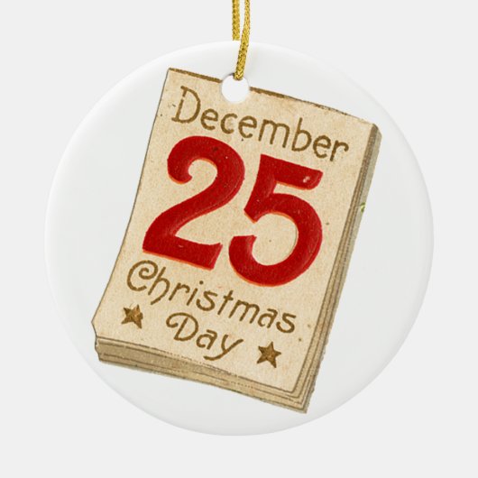 旧ファッションドクリスマス、12月25日 セラミックオーナメント (正面)