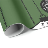 旧ファッションドスカルオーナメント包装紙 ラッピングペーパー (ロールコーナー)