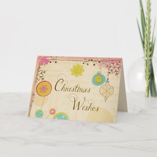 旧ファッションドタイポグラフィクリスマスグリーティングカード シーズンカード (正面)