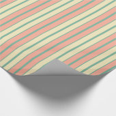 旧ファッションドティール（緑がかった色）インストライプパステル ラッピングペーパー (角)