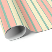 旧ファッションドティール（緑がかった色）インストライプパステル ラッピングペーパー (ロールコーナー)