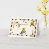 旧ファッションドハロウィーン、カップル カード (黄色い花)