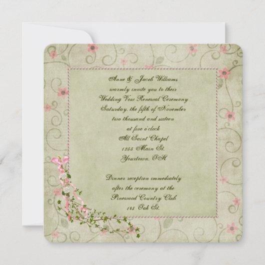 旧ファッションドフローラ結婚の発願 招待状 (正面)