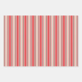 旧ファッションドレトロクリスマスストライプクリスマスピンクレッド ラッピングペーパーシート (正面)