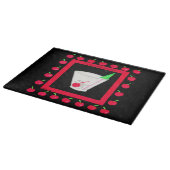 旧ファッションドレトロドリンク赤さくらんぼオンブラック カッティングボード (角)