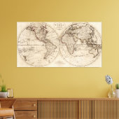 旧ファッションド世界地図（1795年） キャンバスプリント (インサイチュ (リビング))