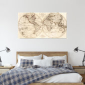 旧ファッションド世界地図（1795年） キャンバスプリント (インサイチュ (寝室))
