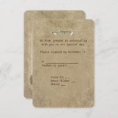 旧ファッションド婚姻許可RSVP 招待状 (正面/裏面)