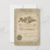 旧ファッションド婚姻許可RSVP 招待状 (裏面)