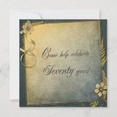 旧ファッションド70誕生日招待状 招待状 (正面)