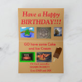 旧ファーム機器誕生日日グリーティングカード カード (内部)