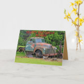 旧ファーム機器誕生日日グリーティングカード カード (黄色い花)