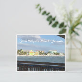 旧フォートマイヤーズビーチ、フロリダの桟橋からの写真 ポストカード (スタンド正面)