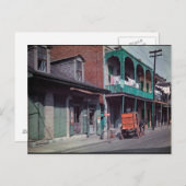 旧フランスの四半期コーヒー配送カート ポストカード (正面/裏面)