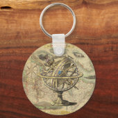 旧ブリティッシュ・アメリカ極熊のコンパスの地図を探索 キーホルダー (正面)
