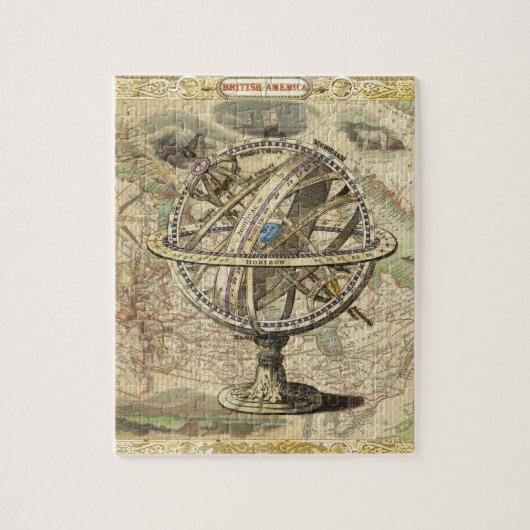 旧ブリティッシュ・アメリカ極熊のコンパスの地図を探索 ジグソーパズル (縦)