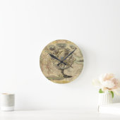 旧ブリティッシュ・アメリカ極熊のコンパスの地図を探索 ラウンド壁時計 (ホーム)