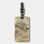 旧ブリティッシュ・アメリカ極熊のコンパスの地図を探索 ラゲッジタグ (正面縦)
