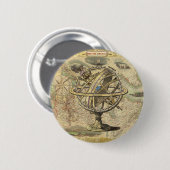 旧ブリティッシュ・アメリカ極熊のコンパスの地図を探索 缶バッジ (正面&裏面)