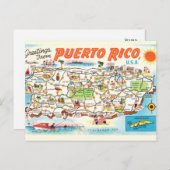 旧プエ図解入りの、写真付きのトリコ地図はがき ポストカード (正面/裏面)