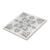 旧ホオーガニックームウォーターカラーデコール淡灰色白 タイル (側面)