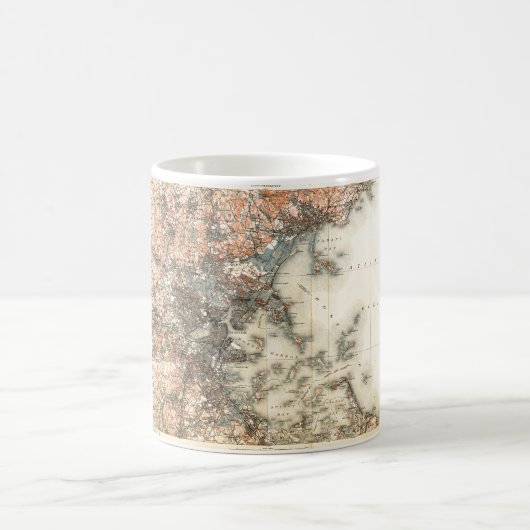 旧ボストンヴィンテージ地形図 モーフィングマグカップ (中央)