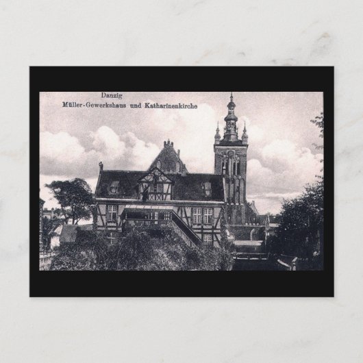 旧ポストカード、グダンスク/ダンツィヒ、ポーランド ポストカード (正面)