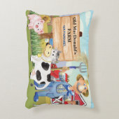 旧マクドナルドのE-I-E-I-E-I-Oファームモノグラム アクセントクッション (正面(垂直))