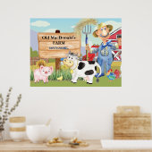 旧マクドナルドのE-I-E-I-E-I-Oファームモノグラム ポスター (キッチン)