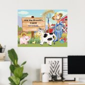 旧マクドナルドのE-I-E-I-E-I-Oファームモノグラム ポスター (ホームオフィス)