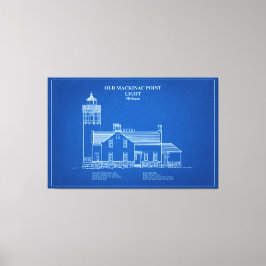 旧マッキナックポイントライト – ミシガン州 – AD キャンバスプリント