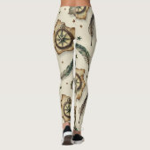 旧マップシームレスパターンをコンパス レギンス (裏面)