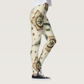 旧マップシームレスパターンをコンパス レギンス (右)