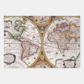 旧マップフラットシートラッピング紙ギフトラップ ラッピングペーパーシート (正面3)